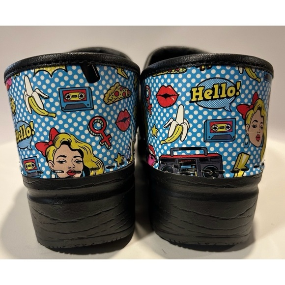 BJORK Women's Andie Pop Art Leather Slip-on Comfortable Clogs – Size 41/US 11 - Picture 4 of 5